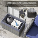 Baule da Giardino 76x45x48 cm in Rattan PE Grigio