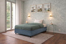 Letto 1 Piazza e Mezza Contenitore Imbottito Microfibra Blu Boxmax Varie Misure