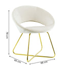 Poltrona Imbottita 66x65x68 cm in Tessuto Effetto Velluto Beige