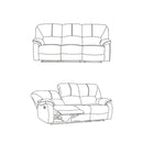 Divano 3 Posti Reclinabile Manuale 194x97x101 cm in Similpelle Rudy Beige