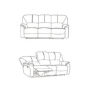 Divano 3 Posti Reclinabile Manuale 194x97x101 cm in Similpelle Rudy Marrone