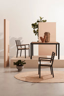 Tavolo Allungabile da Esterno 140-210x77x75h cm in Alluminio e Polywood Hilija Naturale e Antracite  
