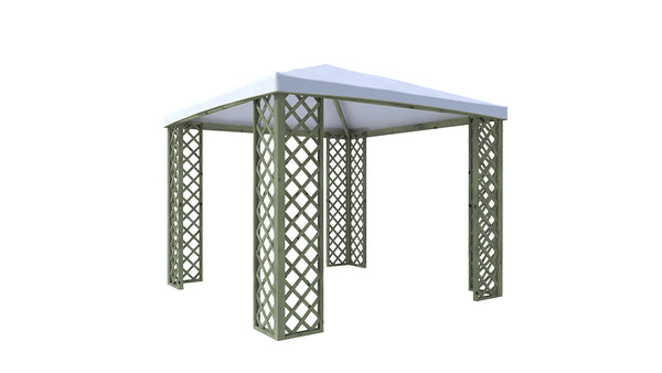 sconto Gazebo da Giardino 300x300 cm Copertura in Telo PVC Fox JT40 Pocket in Legno Verde e Bianco