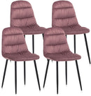 Set 4 Sedie 44x40x90 cm in Velluto Rosa