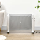 Riscaldatore Elettrico a Mica 1000W-2000W con Termostato Regolabile 4 Ruote Bianco      
