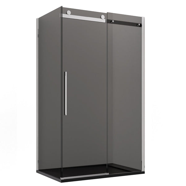 sconto Box Doccia Angolare 1 Anta Scorrevole in Cristallo Fumè 8mm H195 Bonussi Alina Varie Misure