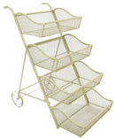 Scaffale Portapiante da Esterno in Ferro 4 Ripiani Display Iron Cart Bianco