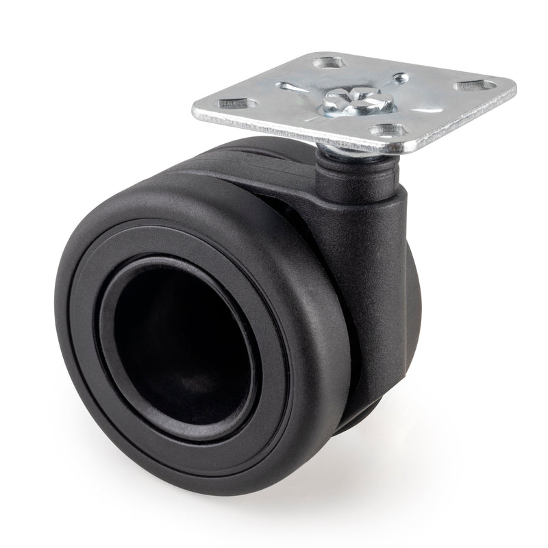 Kit 4 Ruote per Mobili Ø65 mm in Plastica Emuca Nero