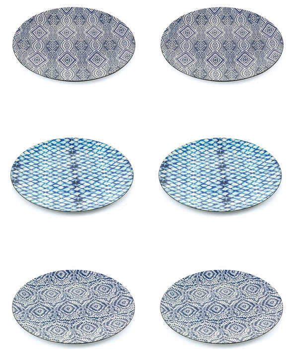 acquista Set 6 Sottopiatti Ø33x2 cm in Plastica Villa d'Este Home Tivoli Etnico Blu