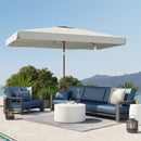 Ombrellone da Giardino 2x3 m con Apertura a Manovella Inclinabile e Anti UV 50+ Crema      