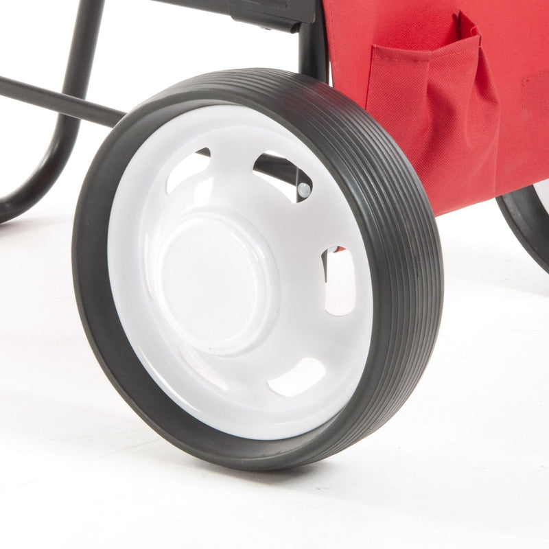 Carrello da Spiaggia PortaOggetti e Porta Ombrellone in Acciaio Beach Rosso