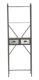 Mobiletto da Bagno Illinois 60,5x29x184,5 cm in Ferro Argento