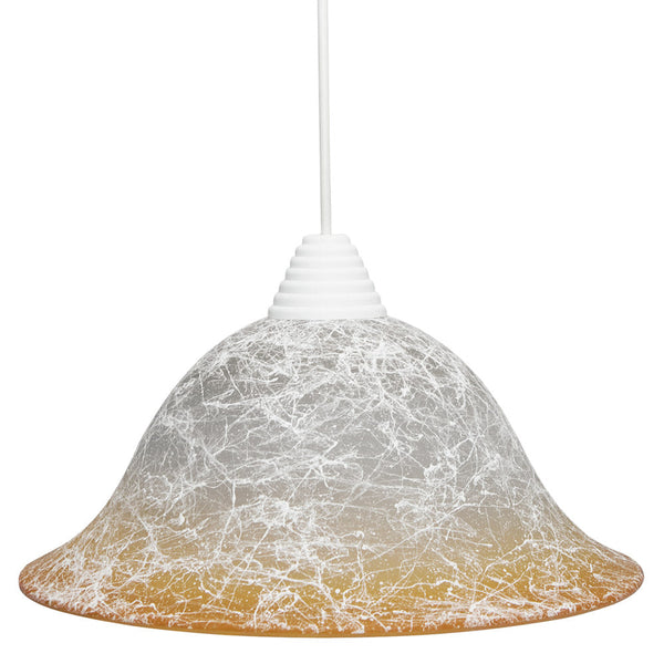 prezzo Sospensione D30 1xE27 Montatura Bianca Vetro Filante Arancio E-Energy Iole