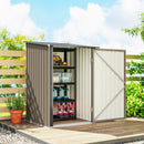 Casetta da Giardino Porta Attrezzi 100x104x160 cm con Porta in Acciaio Galvanizzato Marrone e Grigio Scuro      