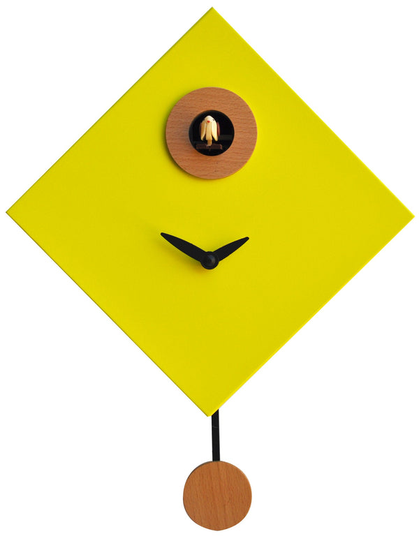 Orologio a Cucù da Parete 25x25x11cm Pirondini Italia Rombino Giallo sconto