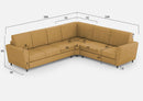 Divano Angolare 6 Posti 288x248x85 cm Yasel in Tessuto Ocra