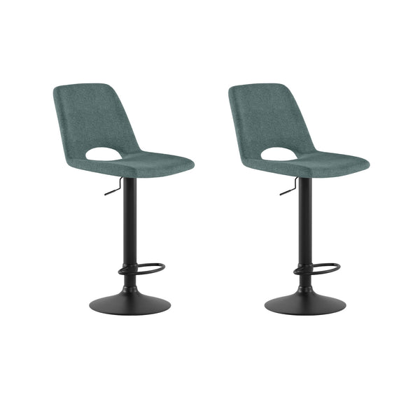acquista Set 2 Sgabelli Alex 45x52x88,5/103,5 cm con Alzata a GAS in Tessuto Easy-Clean Acquamarina