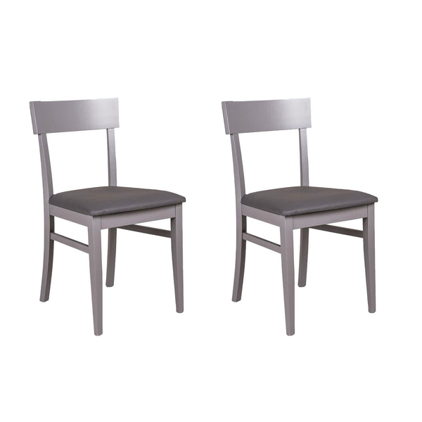 acquista Set 2 Sedie 44x45xH82 cm in Legno Laccato Monaco Grigio Scuro
