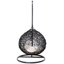 Cuccia Amaca in PVC Effetto Rattan per Gatti Ø60x110 cm con Cuscino  Nera