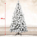 Albero di Natale Innevato Des Alpes Ø93x180 cm 312 Rami Super Folto con Effetto Neve in PVC Verde      