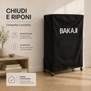 Letto Singolo Pieghevole 80x40x190 cm con Materasso 10 cm Cuscino e Cover in Acciaio Nero      