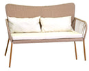 Set da Giardino Divano 2 Poltrone e Tavolino in Polyrattan Laredo Melange Crema