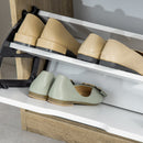 Scarpiera Slim Salvaspazio 2 Cassetti a Ribalta 8 Paisa di Scarpe 62,5x26x81 cm Legno e Bianco 