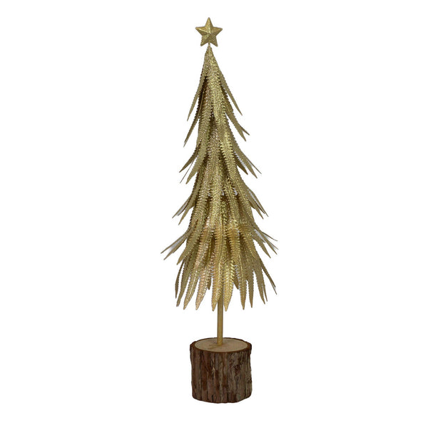 acquista Mini Albero di Natale in Metallo oro cm Ø15xh56