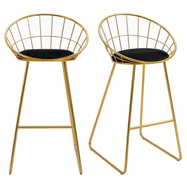 Set 2 Sgabelli Alti da Bar 52,5x47x97 cm in Metallo Oro online