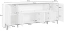 Credenza 4 Ante + 1 Anta Ribalta 200x40x82 cm Sunrise Bianco Lucido e Acero Pereira