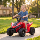 Quad Elettrico per Bambini 18-48 Mesi 6 V 2 km/h 67x38,5x43 cm con Marce Avanti Portata 25 kg in PP e Acciaio Rosso      