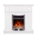 Camino Elettrico da Pavimento 99,7x103,4x27 cm Effetto Fiamma 2000W Marina & Galileo silver Bianco