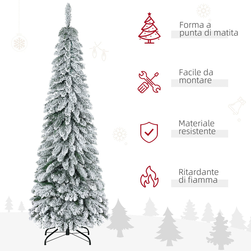 Albero di Natale Artificiale Innevato 180 cm 523 Rami Verde