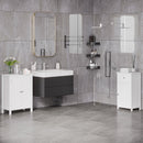 Mobiletto da Bagno con Anta e Cassetto Bianco 43x34x77 cm 