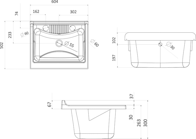 Mobile Lavatoio in Nobilato 60x50x85 cm 2 Ante Forlani Eco Olmo