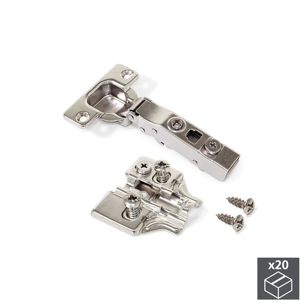 sconto Cerniera a Scodellino 35 mm Collo Dritto Chiusura Ammortizzata 100° Basette Euro 20 Pezzi Emuca