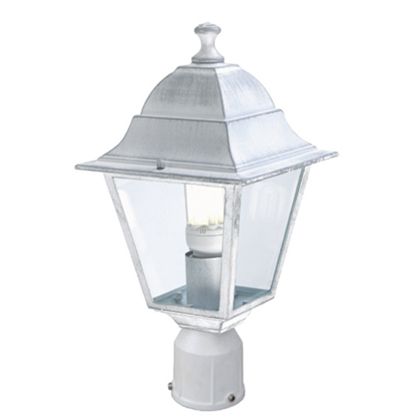 sconto Lampada Testa Palo da Giardino E27 60W in Alluminio Sovil Bianco e Argento Seconda Scelta