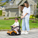 Auto Macchina Cavalcabile per Bambini Licenza Lamborghini Design 2 in 1 con Manubrio Passeggino Arancione e Nero