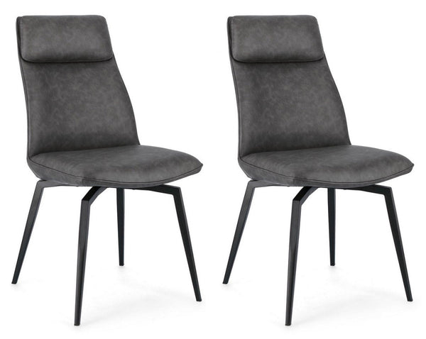 prezzo Set 2 Sedie 48x64x92h cm Lawrence Pu Antracite