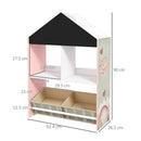 Scaffale Portagiochi per Bambini 62,4x26,5x90 cm con Ripiani e Cassetti Rimovibili Rosa