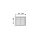 Base 2 Posti per Pattumiera Differenziata per Cassetti Cucina 60 cm in Plastica Emuca Grigio