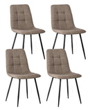 Set 4 Sedie 55x44xH81 cm in Tessuto e Metallo Alma Beige