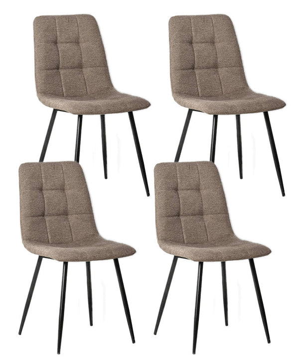 Set 4 Sedie 55x44xH81 cm in Tessuto e Metallo Alma Beige acquista