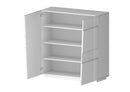 Credenza 2 Ante 120x44x126 cm Pongo 2A Bianco Lucido  