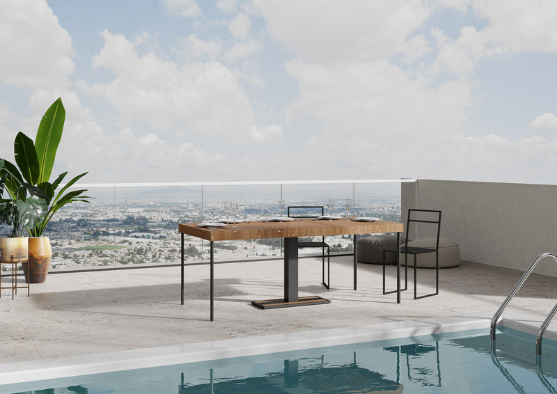 Consolle Allungabile 90-290x40x77 cm in Nobilitato Marrone