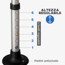Sedia per Doccia con Braccioli 54x52x70-82 cm in Lega di Alluminio e HDPE Bianco