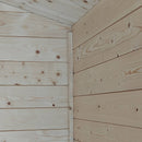 Casetta Box da Giardino per Attrezzi 215x180 cm con Porta Doppia Finestrata in Legno Naturale