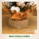 Albero di Natale Mini Innevato 60 cm con Pigne e Bacche Rosse per Interni      