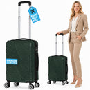 Valigia Trolley Bagaglio a Mano 55x40x20 cm Rigida in ABS con Maniglia Telescopica Verde Scuro      