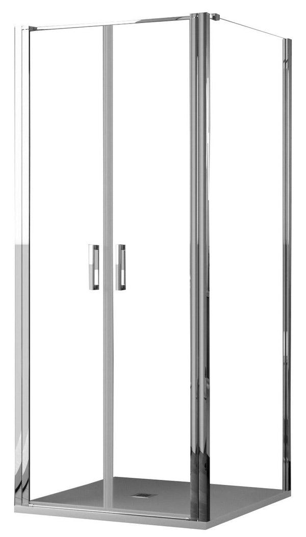 Box Doccia Angolare 2 Ante Saloon in Cristallo Trasparente 6mm H195 Bonussi Marty Varie Misure sconto